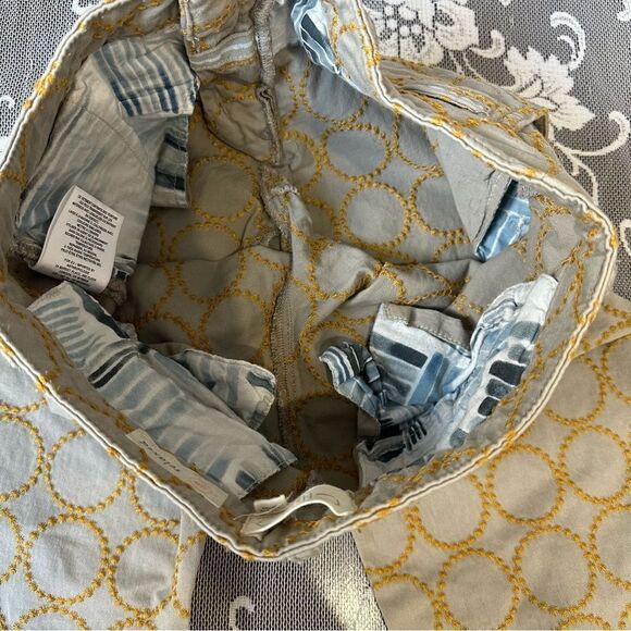 Anthropologie Relaxed Circle-Embroidered Chino Pants Sz 25 - Picture 8 of 16